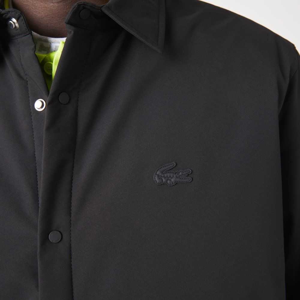 Lacoste Water-Resistant Overshirt Black | MLX-861429