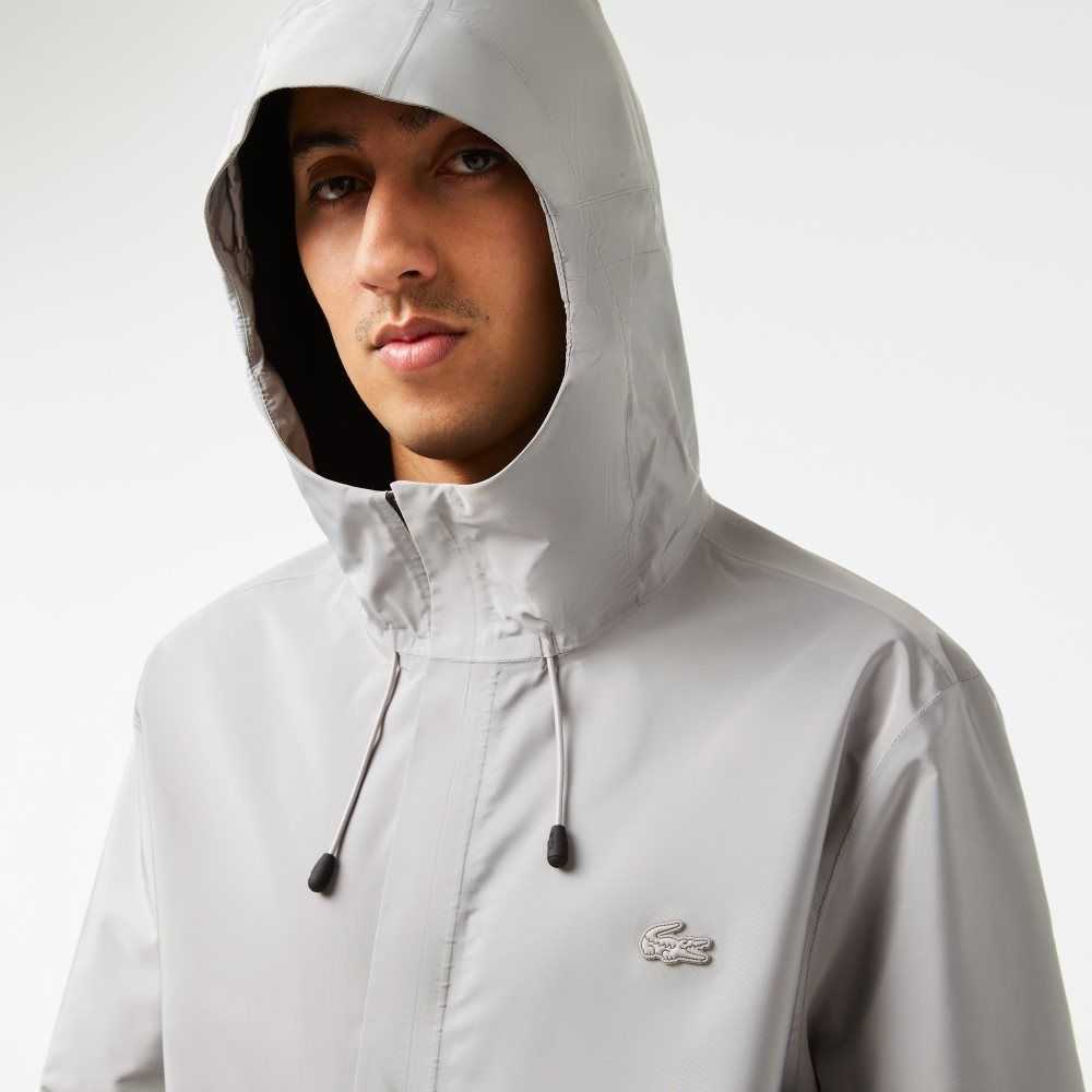 Lacoste Waterproof Short Track Jacket Grey | YBZ-916758