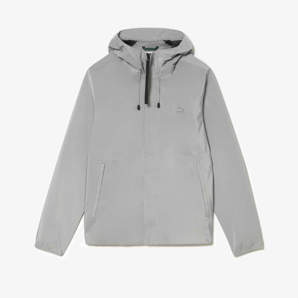 Lacoste Waterproof Short Track Jacket Grey | YBZ-916758