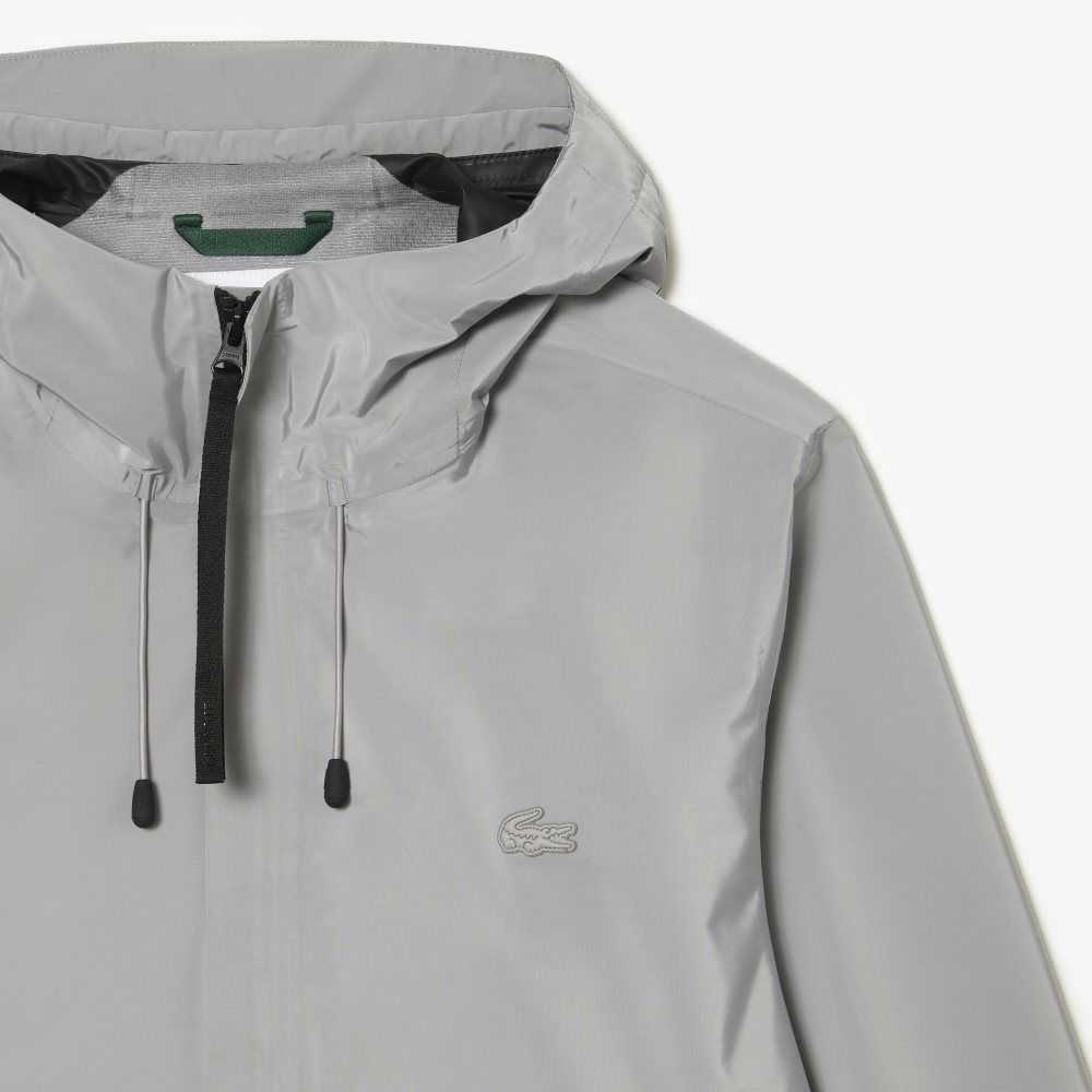 Lacoste Waterproof Short Track Jacket Grey | YBZ-916758