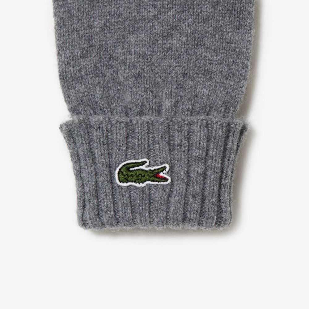 Lacoste Wool Jersey Gloves Grey Chine | FAR-423690