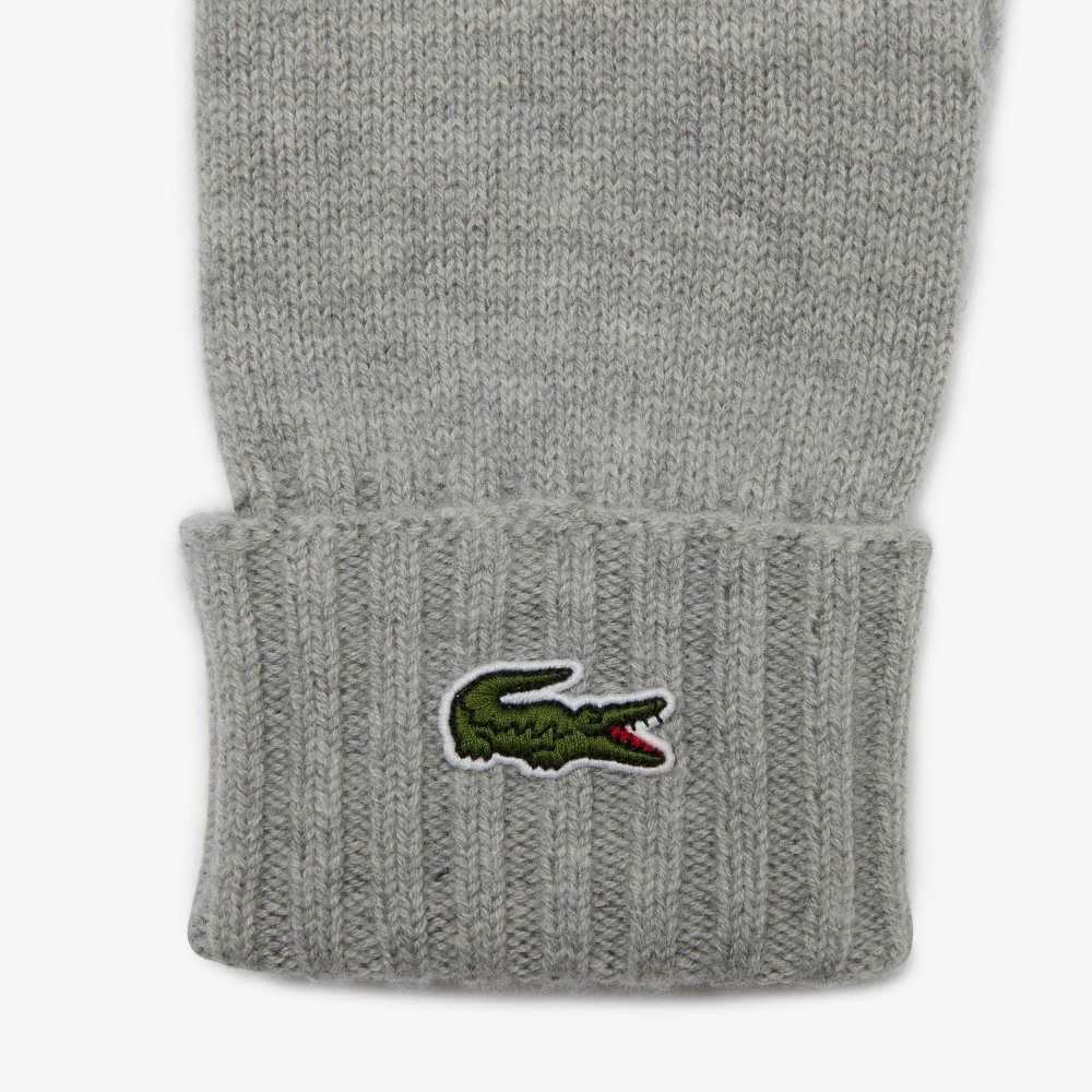 Lacoste Wool Jersey Gloves Grey Chine | FAR-423690