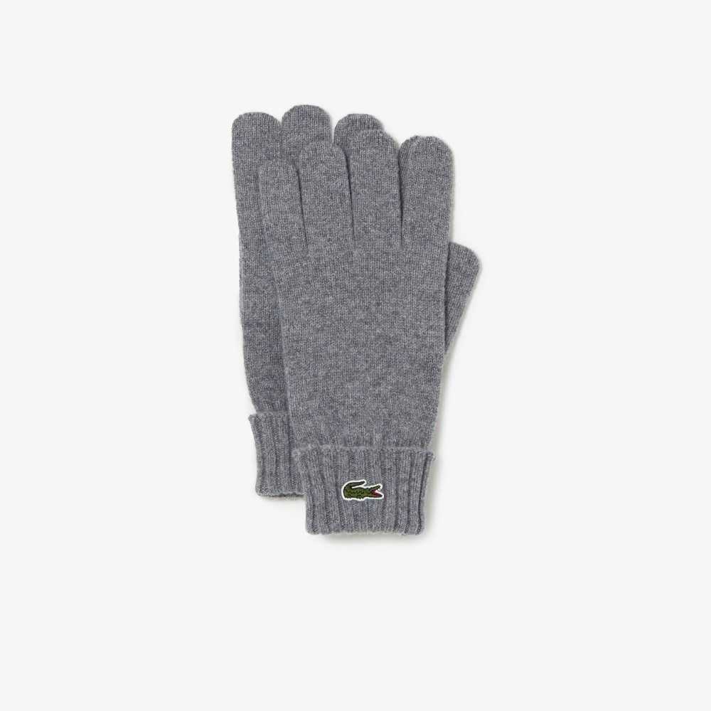 Lacoste Wool Jersey Gloves Grey Chine | FAR-423690