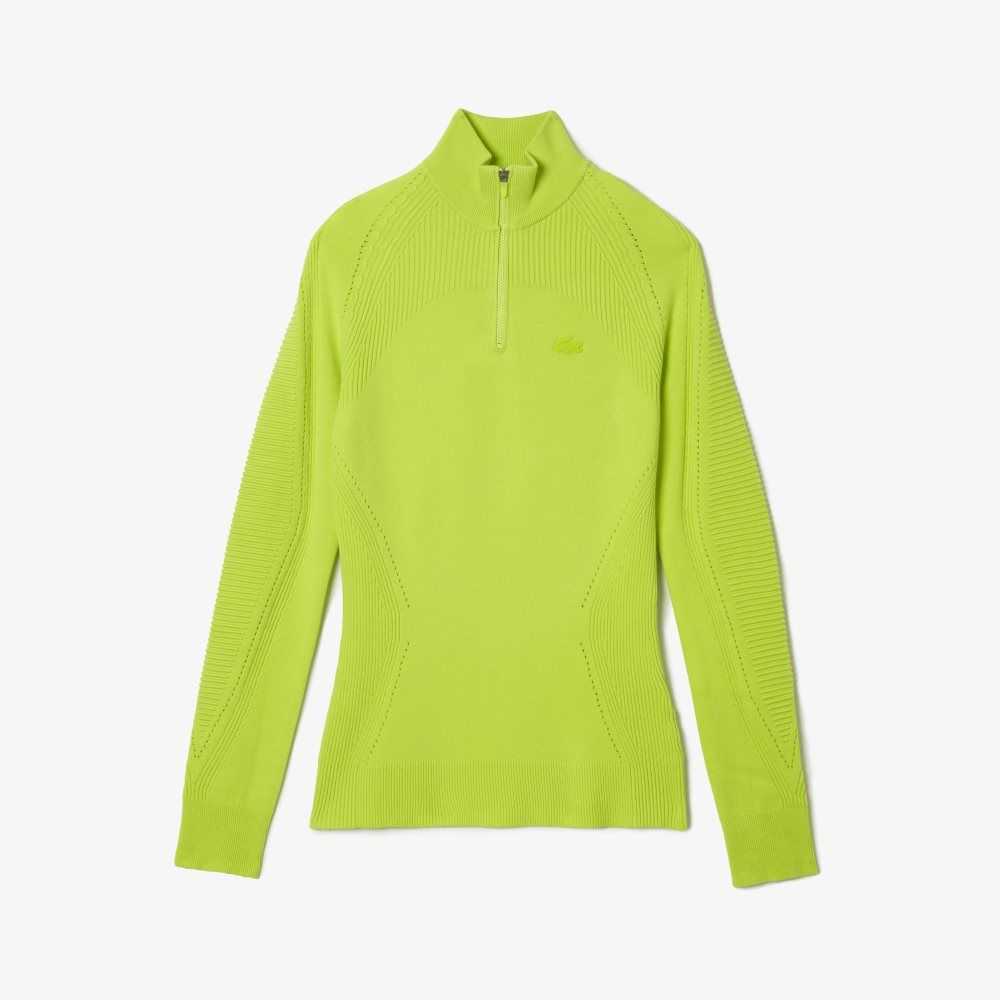 Lacoste Zip Neck Sweater Yellow | BNX-941072