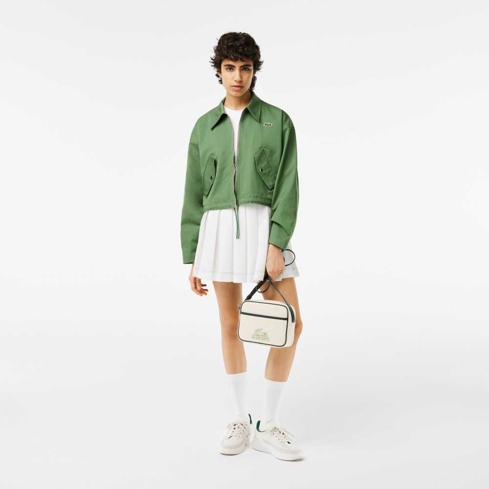 Lacoste Zipped Cotton Harrington Jacket Khaki Green | RVO-427530