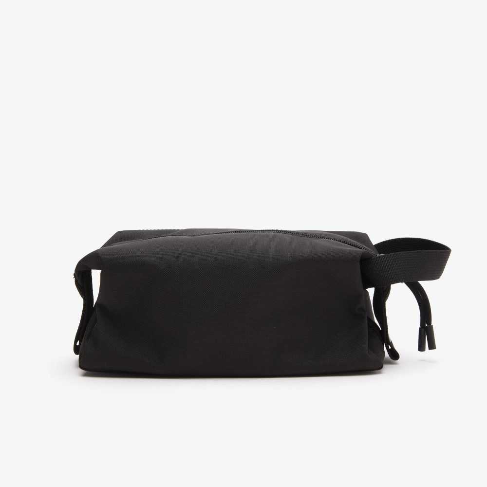 Lacoste Zippered Toiletry Bag Black | FOX-540639