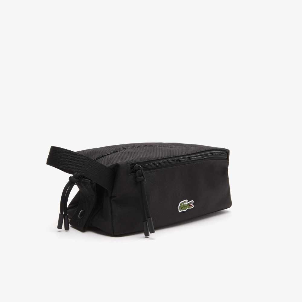 Lacoste Zippered Toiletry Bag Black | FOX-540639