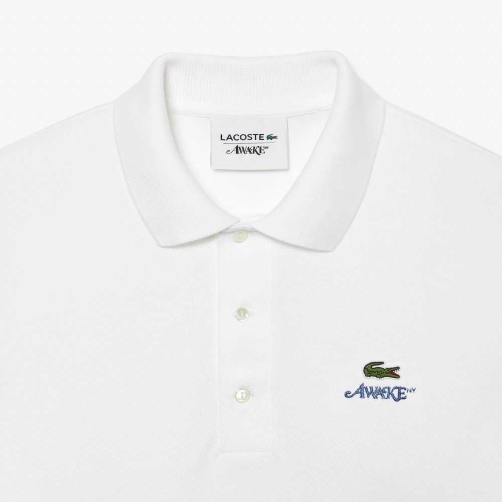 Lacoste x AWAKE NY Color-block Cotton Pique Polo White | SEU-879206