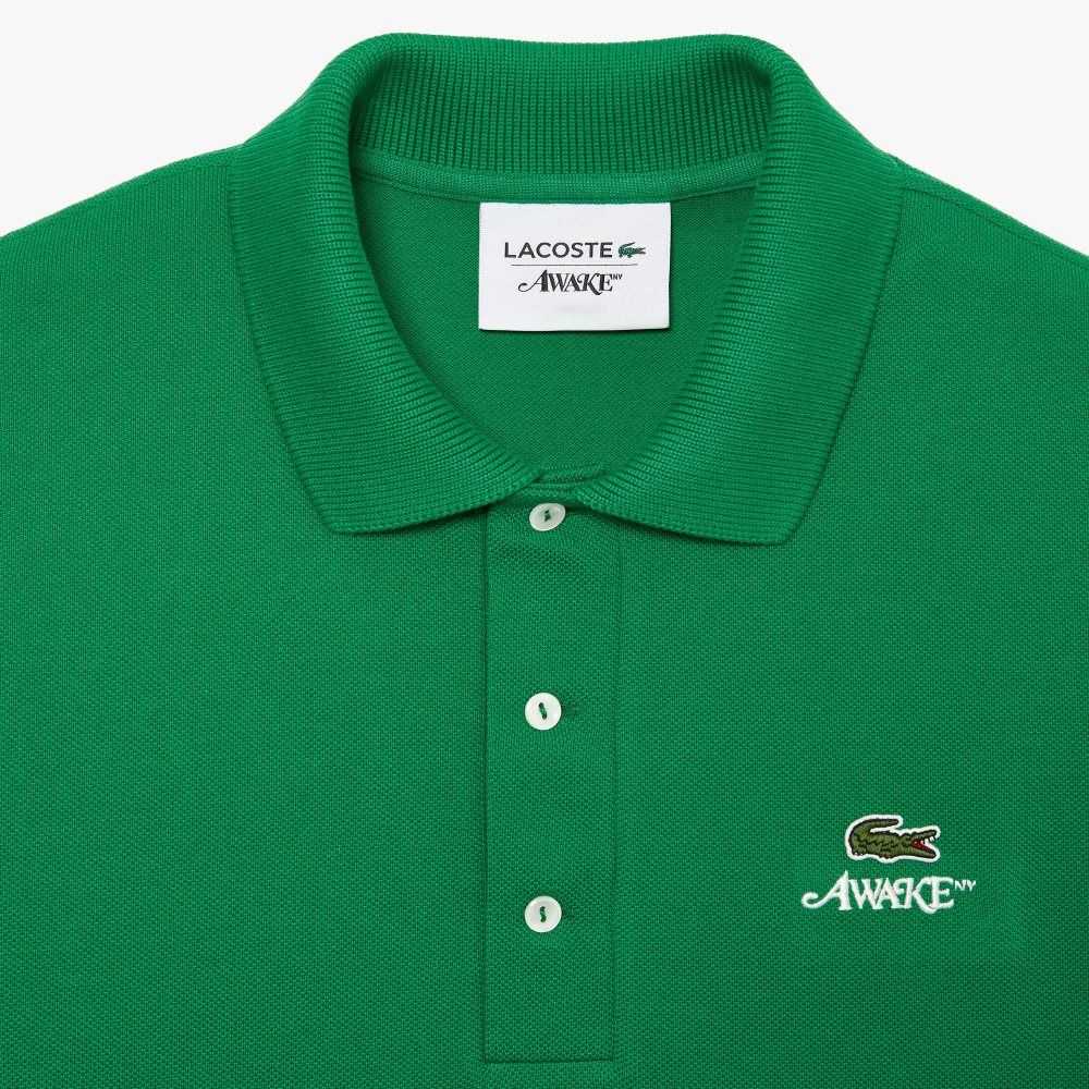 Lacoste x AWAKE NY Color-block Cotton Pique Polo Green | ZQY-701968