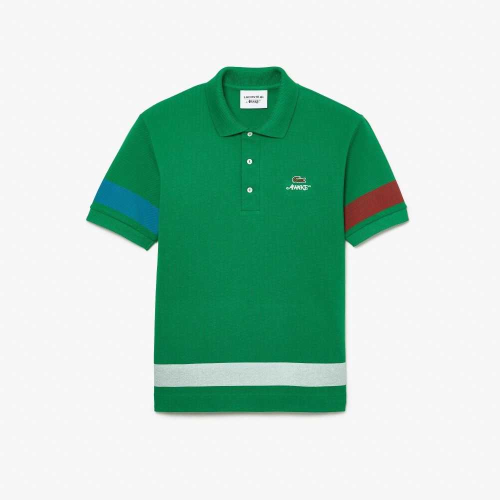 Lacoste x AWAKE NY Color-block Cotton Pique Polo Green | ZQY-701968