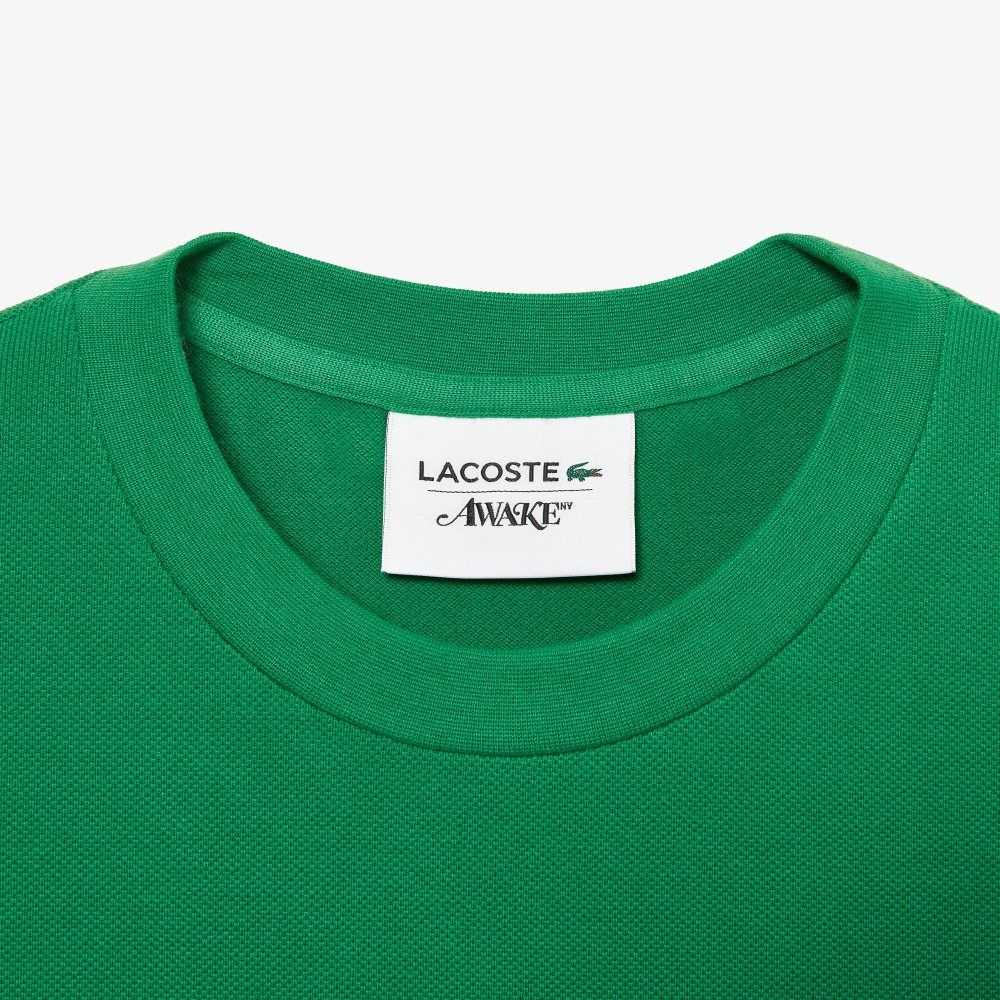 Lacoste x AWAKE NY Logo Cotton Pique T-shirt Green | BMN-167924