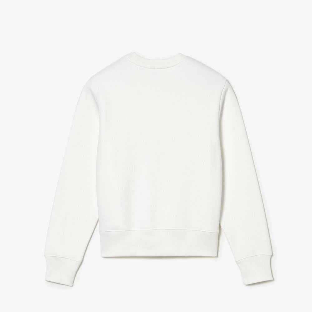 Lacoste x Goop Unbrushed Cotton Fleece Sweatshirt White | ZXK-872043