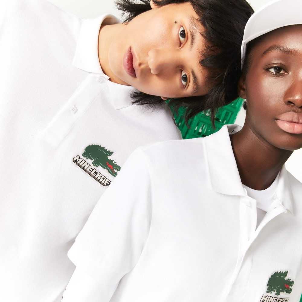 Lacoste x Minecraft Classic Fit Organic Cotton Polo White | WFR-015763