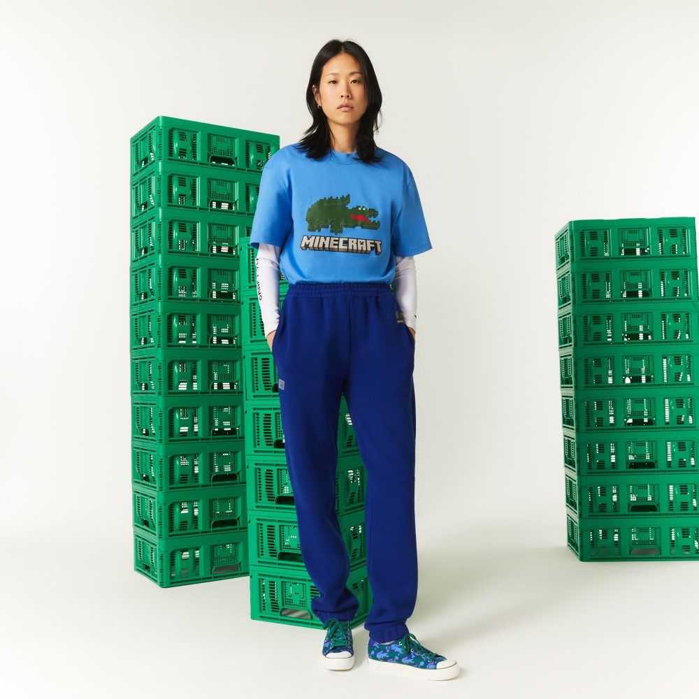 Lacoste x Minecraft Organic Cotton Fleece Jogging Pants Blue | VLH-139576