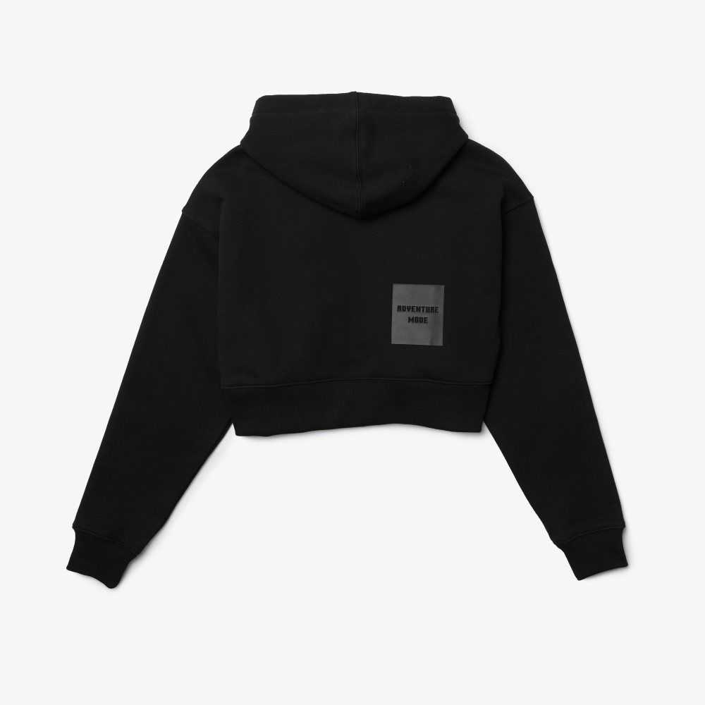 Lacoste x Minecraft Oversized Fleece Hoodie Black | BZK-417632