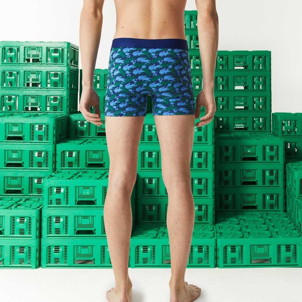 Lacoste x Minecraft Print Long Organic Cotton Boxer Briefs Multicolor | VGW-263915