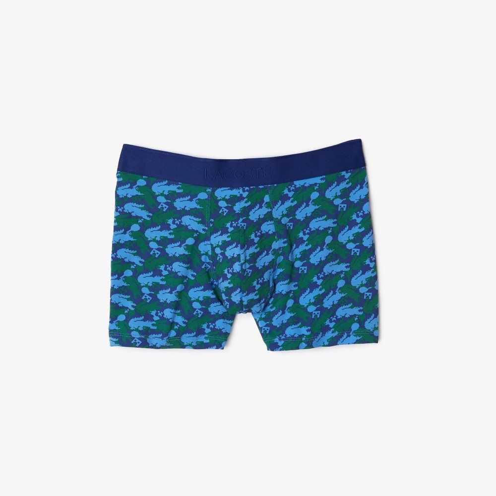 Lacoste x Minecraft Print Long Organic Cotton Boxer Briefs Multicolor | VGW-263915