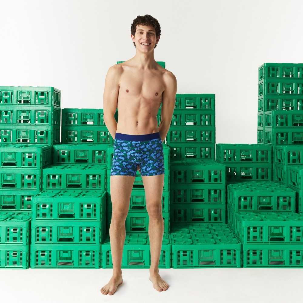 Lacoste x Minecraft Print Long Organic Cotton Boxer Briefs Multicolor | VGW-263915