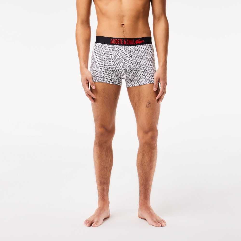 Lacoste x Netflix Branded Trunks White / Black | NDB-963278