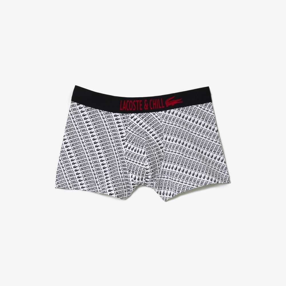 Lacoste x Netflix Branded Trunks White / Black | NDB-963278