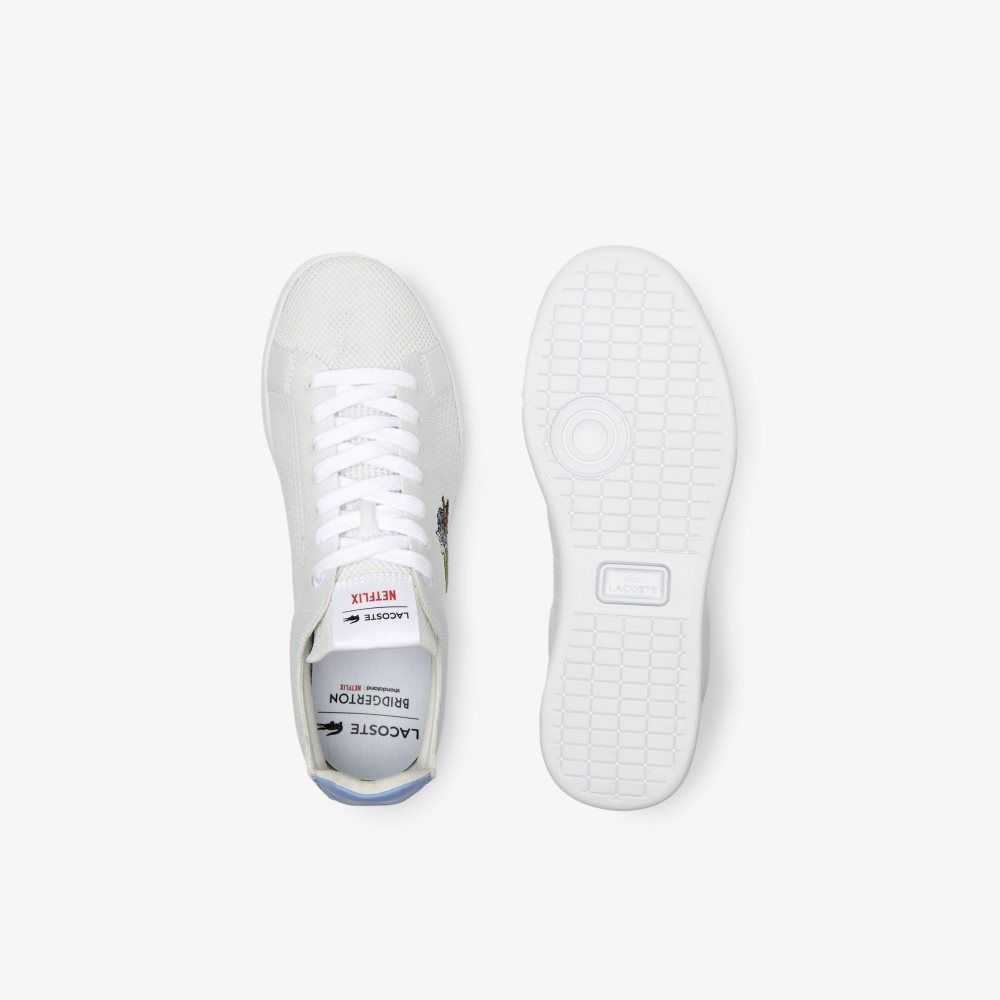 Lacoste x Netflix Bridgerton Carnaby Piquee Sneakers White/Light Blue | JQB-637809