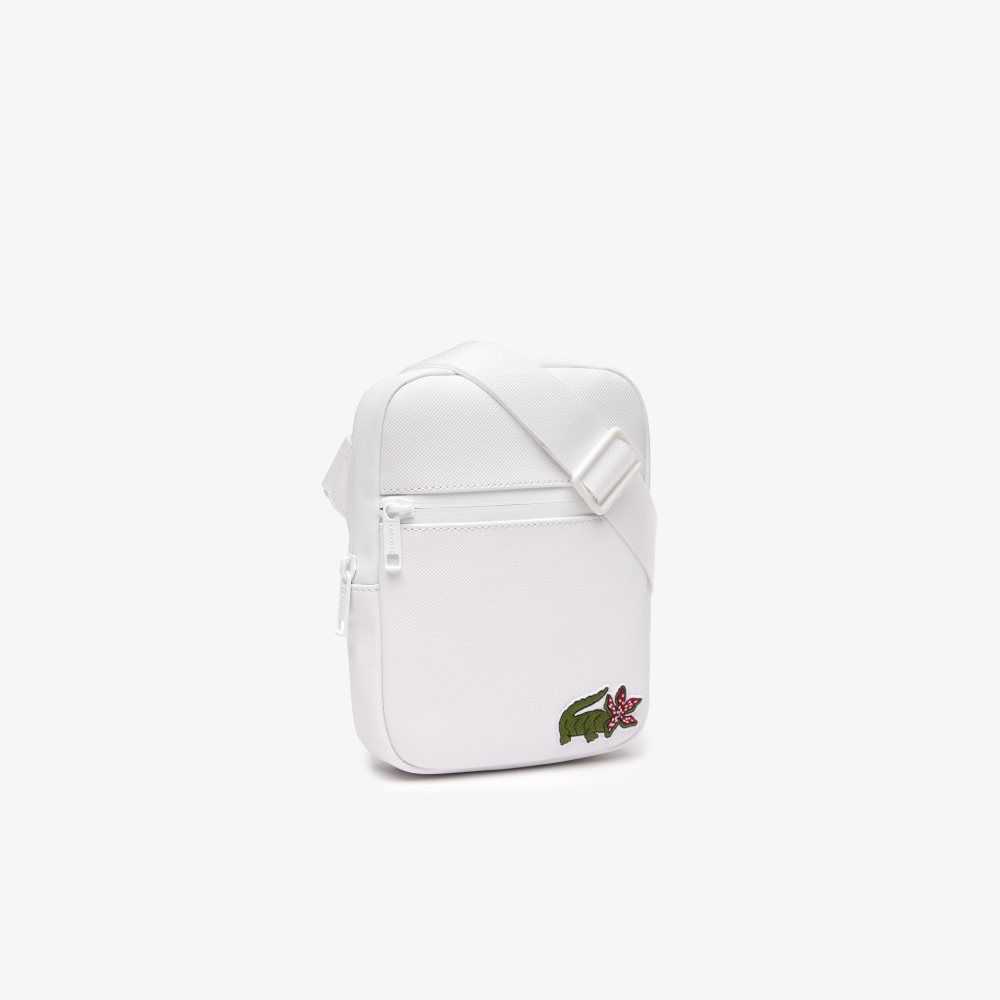 Lacoste x Netflix Croc Print Shoulder Bag - Small Blc Croco Stranger Things | SHG-287145