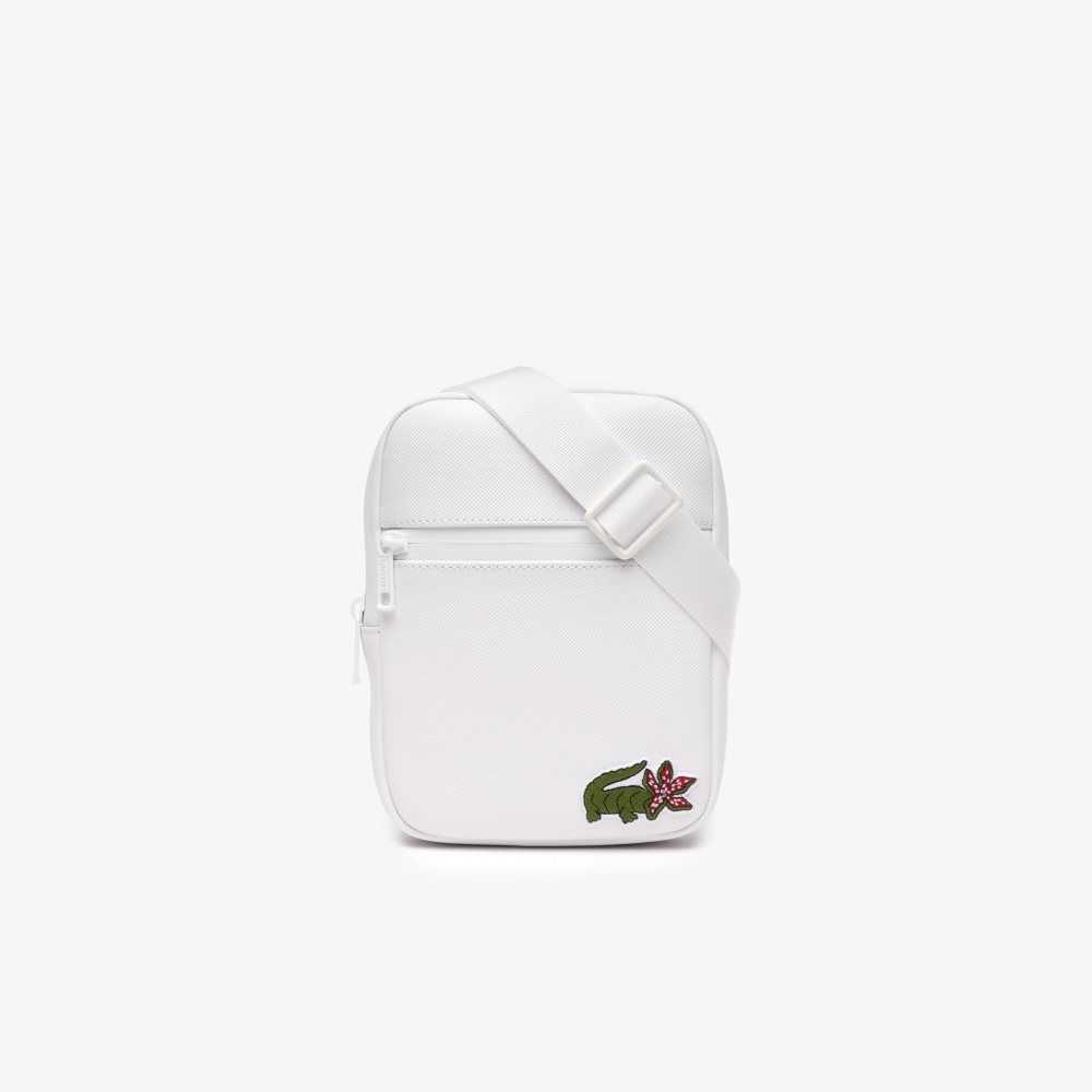 Lacoste x Netflix Croc Print Shoulder Bag - Small Blc Croco Stranger Things | SHG-287145