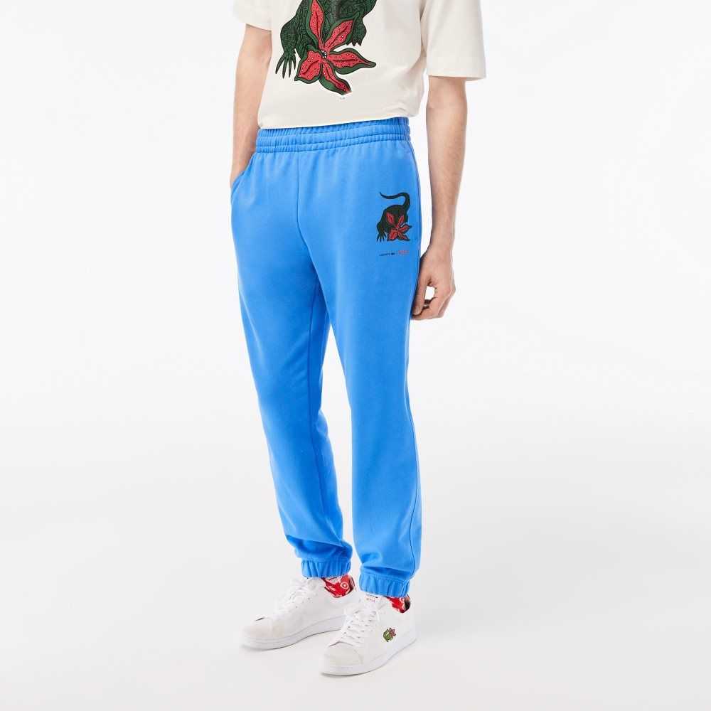 Lacoste x Netflix Croc Print Track Pants Blue | FUW-213865