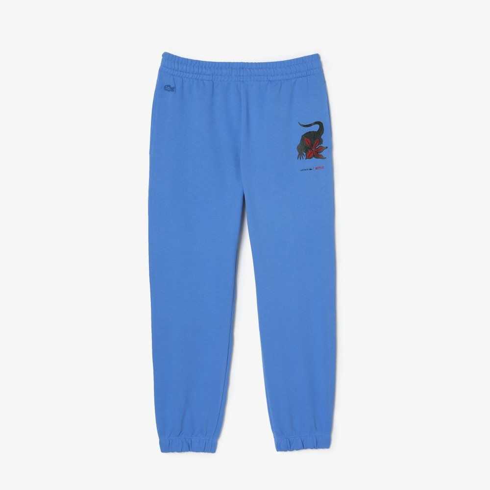 Lacoste x Netflix Croc Print Track Pants Blue | FUW-213865