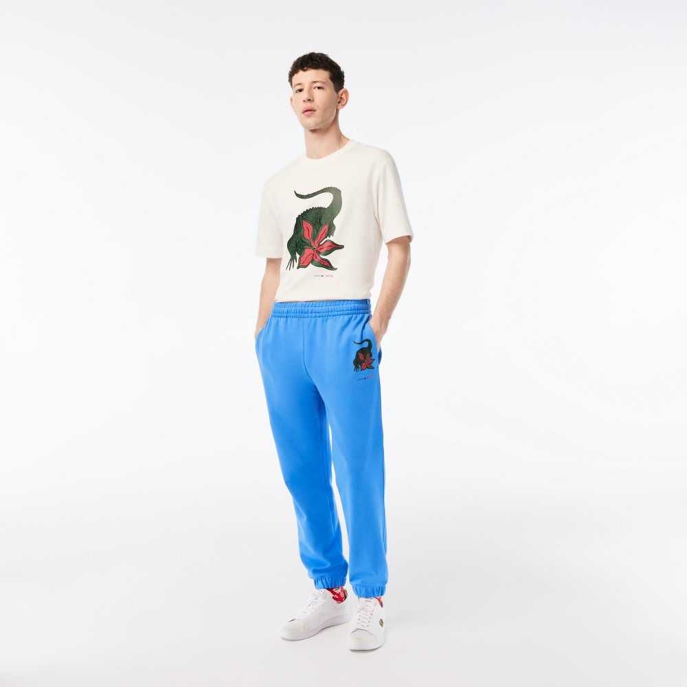 Lacoste x Netflix Croc Print Track Pants Blue | FUW-213865