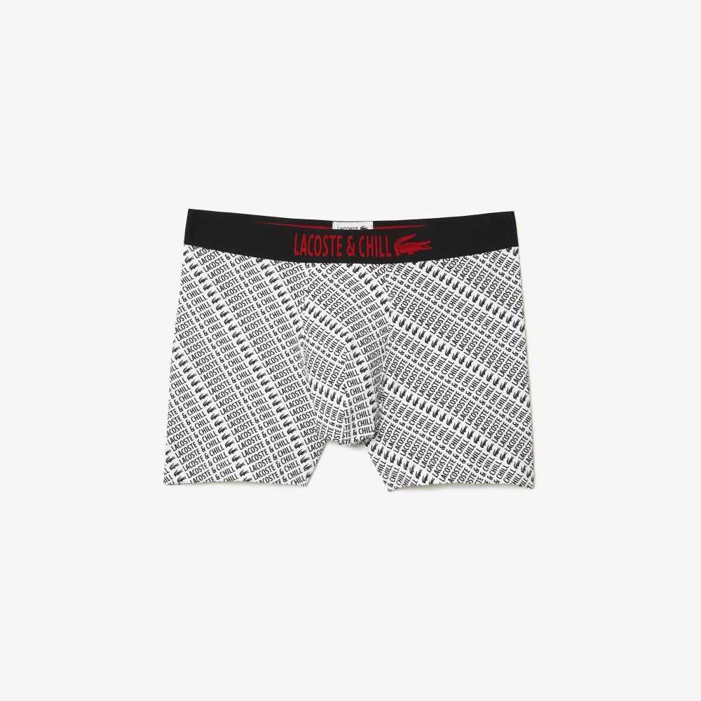 Lacoste x Netflix Jersey Boxers White / Black | LBA-854132