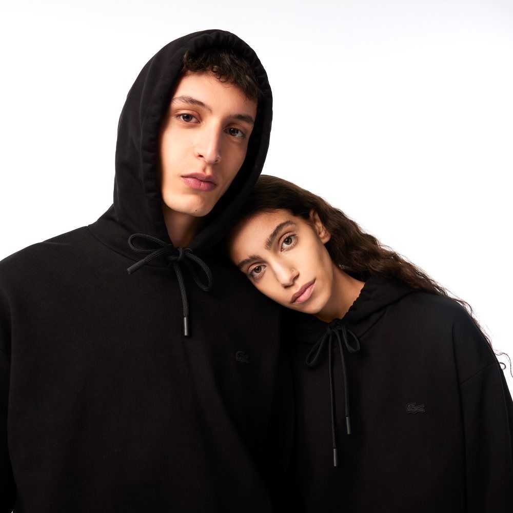 Lacoste x Netflix Loose Fit Hoodie Black | FTB-405132