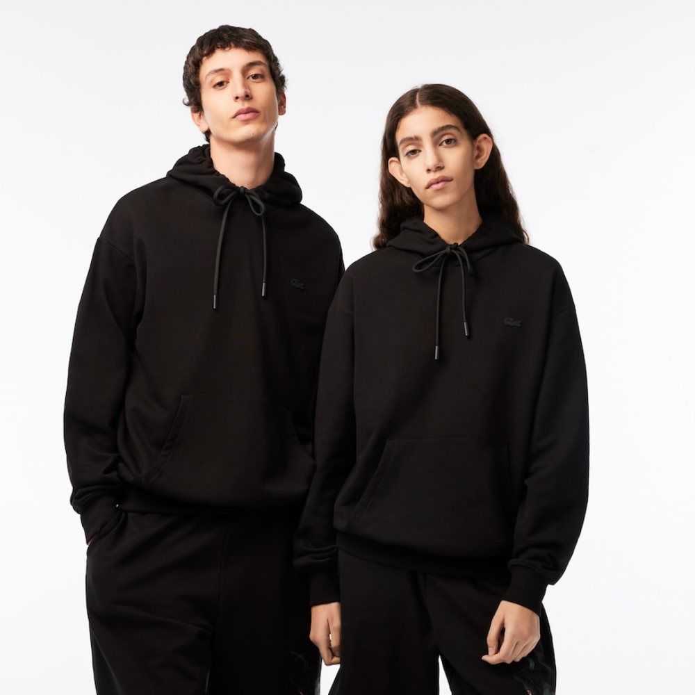 Lacoste x Netflix Loose Fit Hoodie Black | FTB-405132