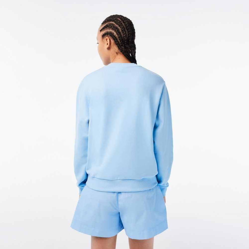 Lacoste x Netflix Loose Fit Organic Cotton Fleece Sweatshirt Blue | JKR-243017