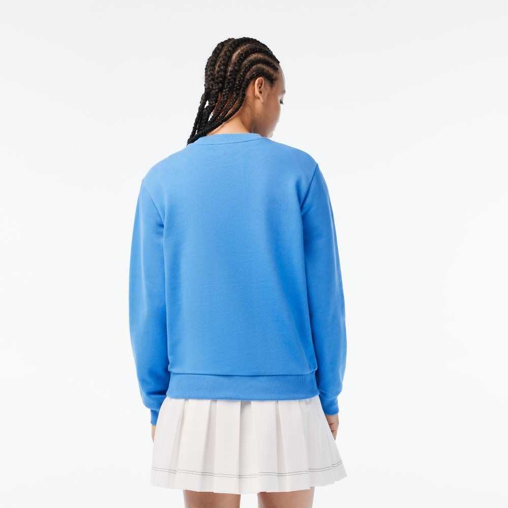 Lacoste x Netflix Loose Fit Organic Cotton Fleece Sweatshirt Blue | ZGR-143957