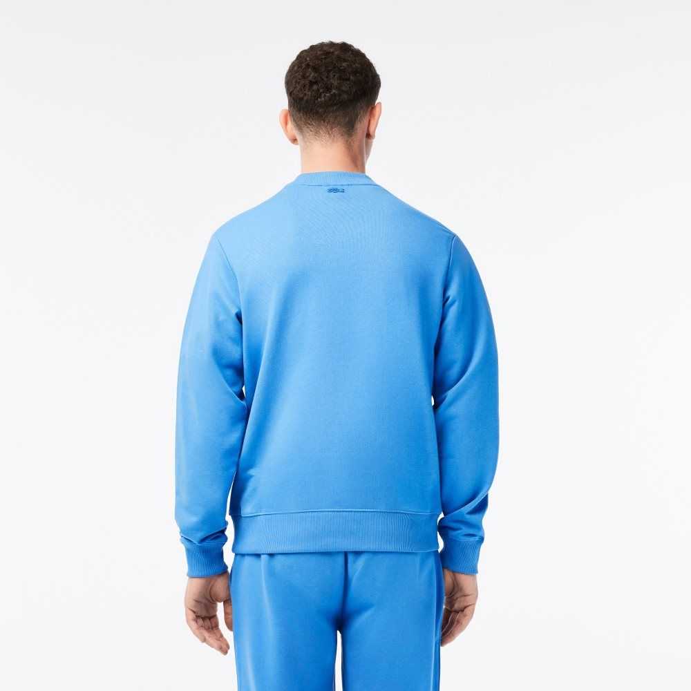 Lacoste x Netflix Organic Cotton Fleece Print Sweatshirt Blue | HAP-092734