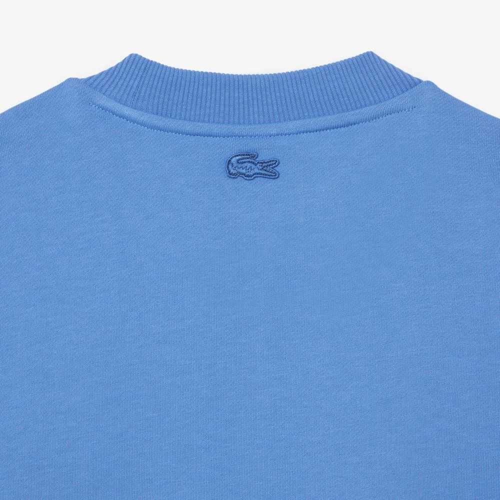 Lacoste x Netflix Organic Cotton Fleece Print Sweatshirt Blue | HAP-092734