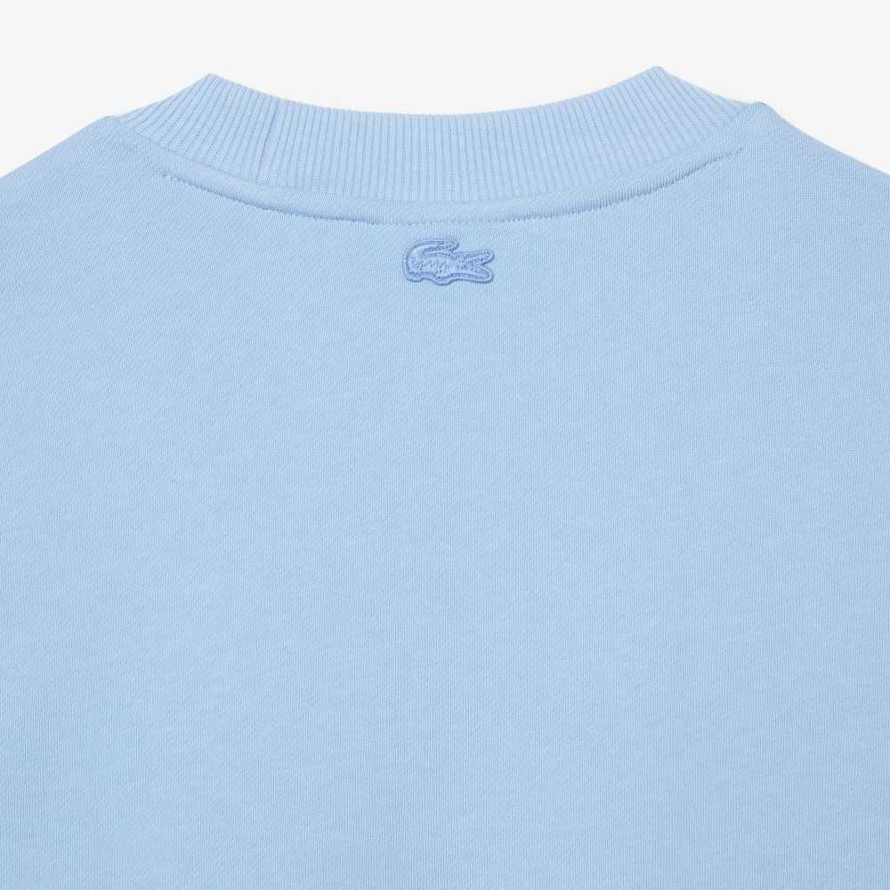 Lacoste x Netflix Organic Cotton Fleece Print Sweatshirt Blue | SIA-639841