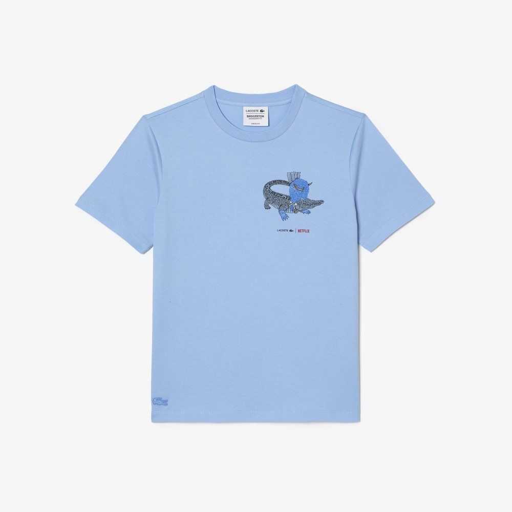 Lacoste x Netflix Organic Cotton Jersey T-Shirt Blue | JXP-195780