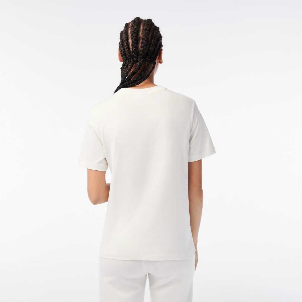 Lacoste x Netflix Organic Cotton Jersey T-Shirt White | UDC-564387