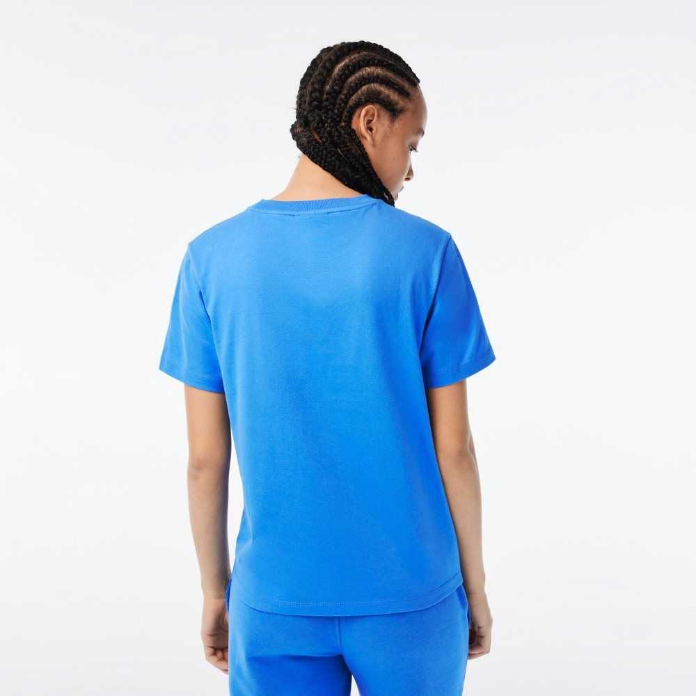 Lacoste x Netflix Organic Cotton Jersey T-Shirt Blue | ZYH-163950