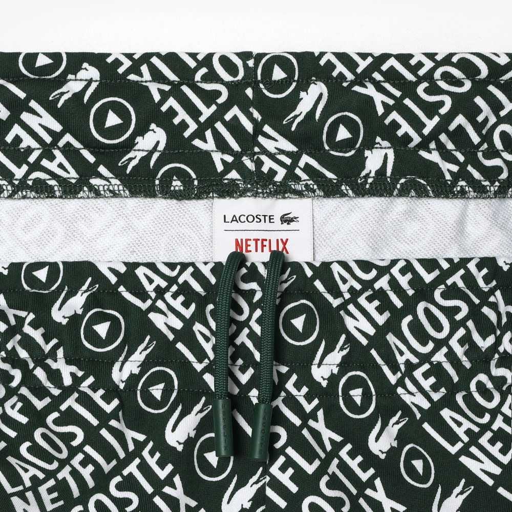 Lacoste x Netflix Organic Cotton Print Shorts Green / White | KDB-059714