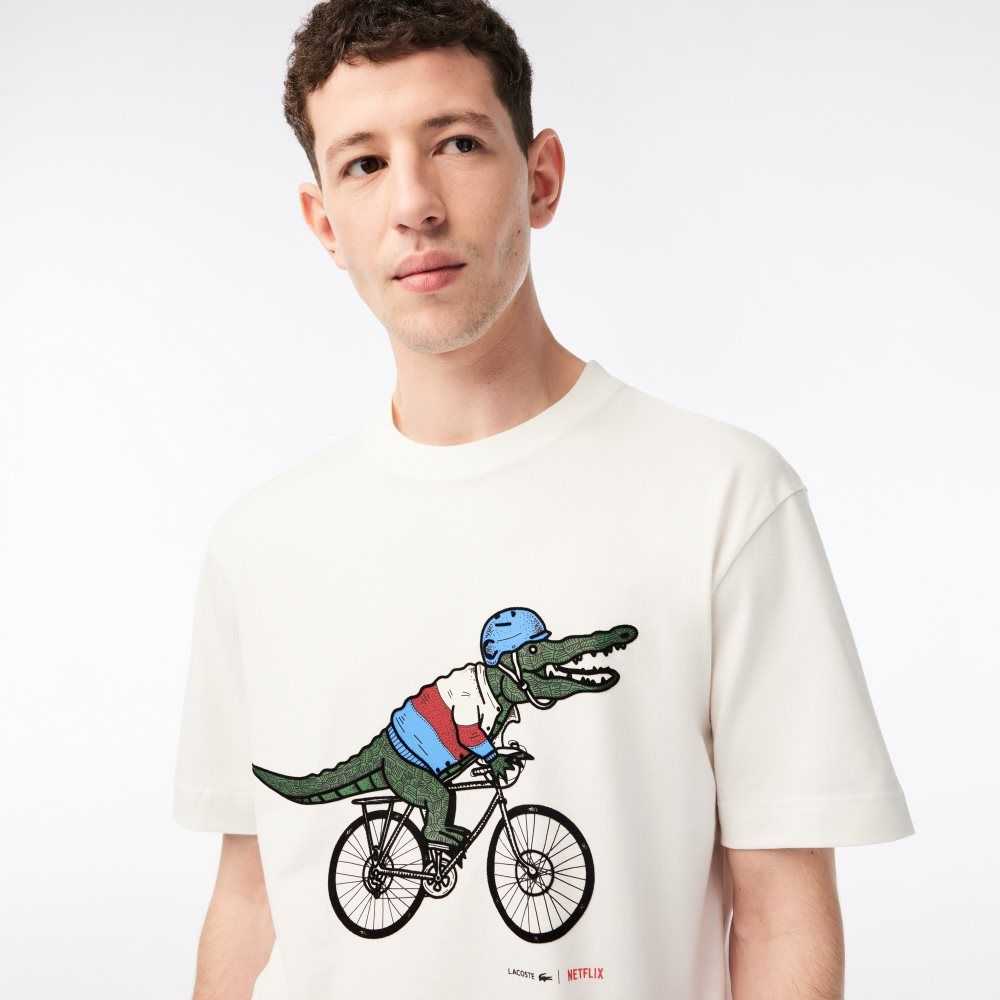 Lacoste x Netflix Organic Cotton T-Shirt Sex Education | GAQ-654728