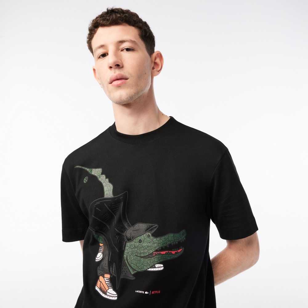 Lacoste x Netflix Organic Cotton T-Shirt Lupin | HBL-901785