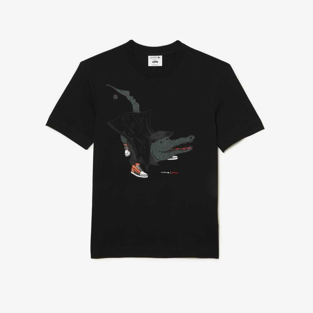 Lacoste x Netflix Organic Cotton T-Shirt Lupin | HBL-901785