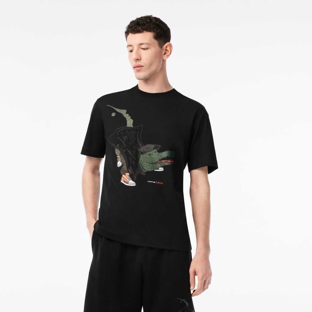 Lacoste x Netflix Organic Cotton T-Shirt Lupin | HBL-901785