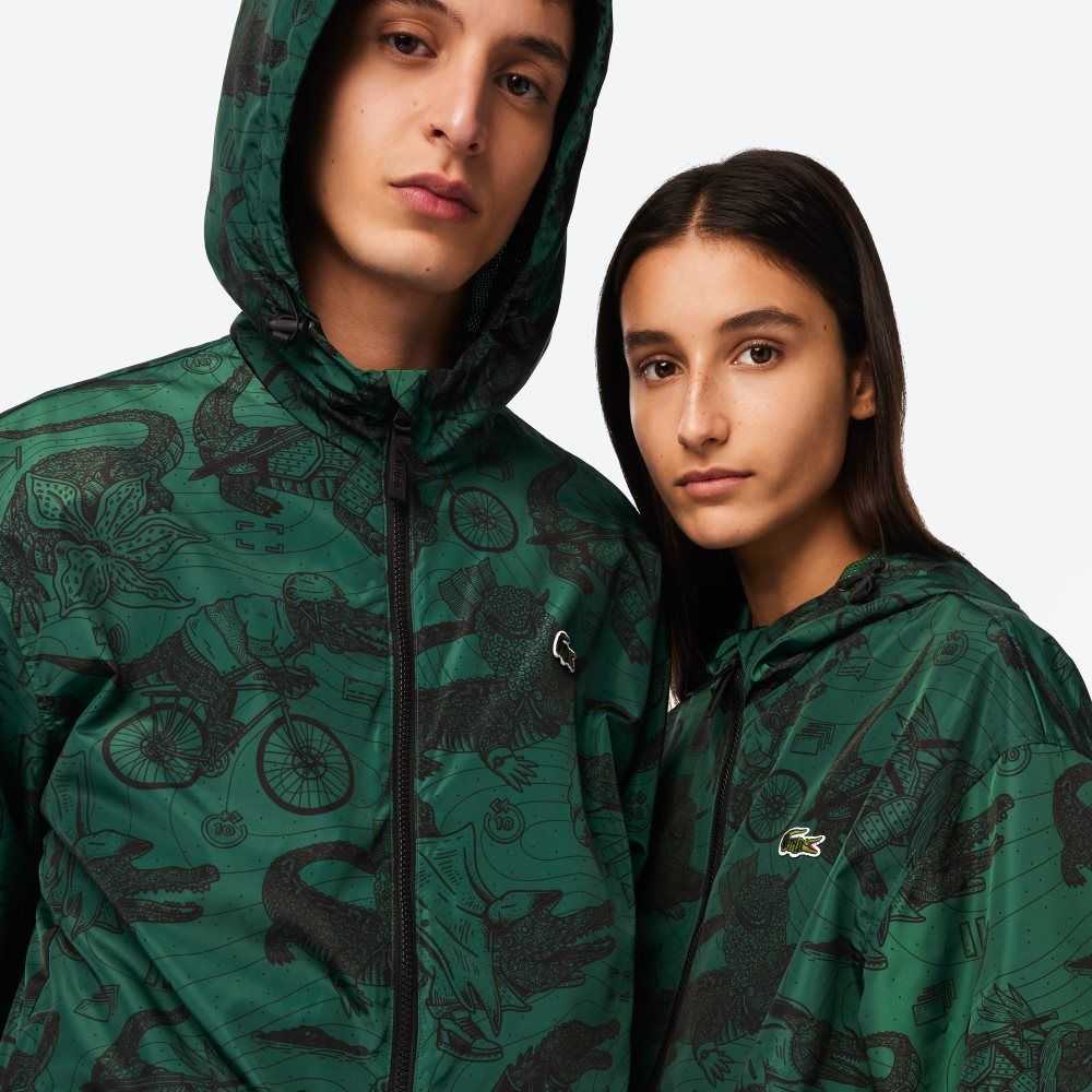 Lacoste x Netflix Printed Hooded Jacket Multicolor | KWY-493872