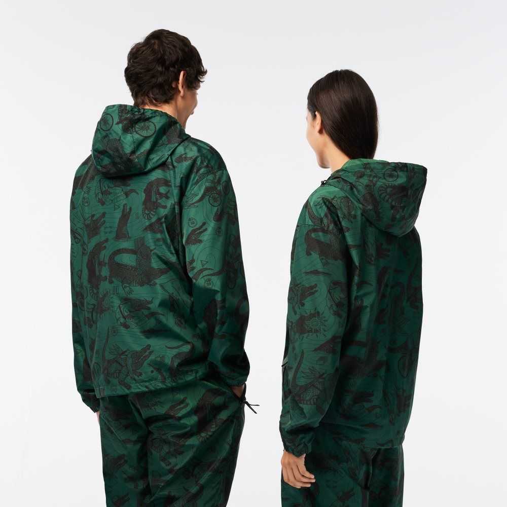 Lacoste x Netflix Printed Hooded Jacket Multicolor | KWY-493872