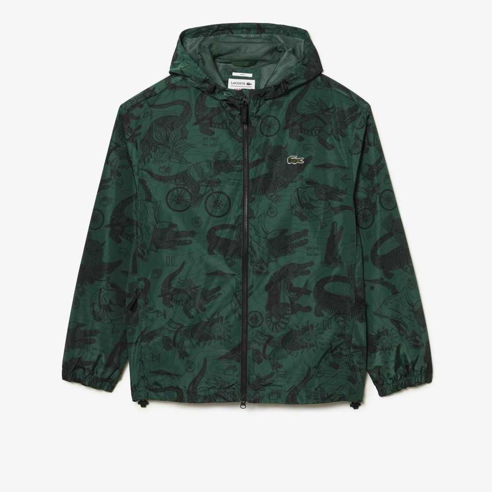 Lacoste x Netflix Printed Hooded Jacket Multicolor | KWY-493872