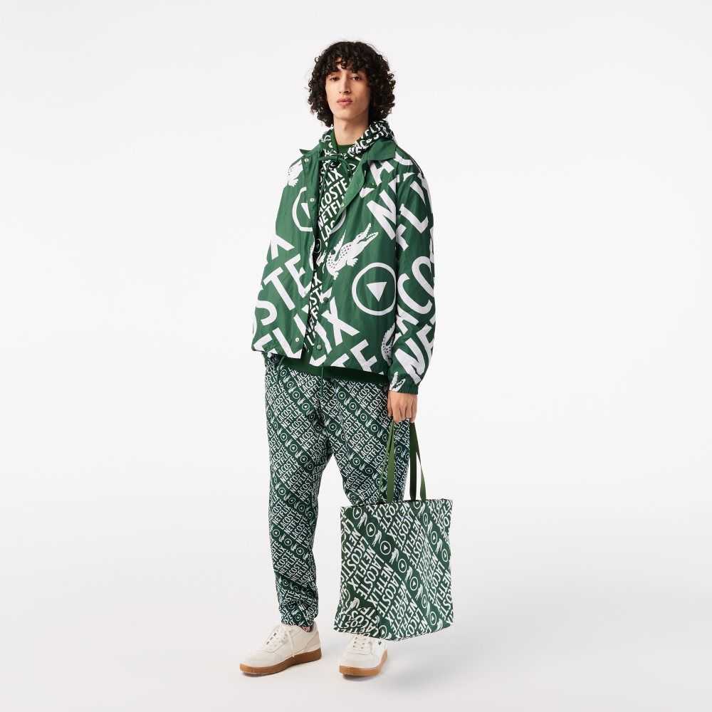 Lacoste x Netflix Printed Polo Jacket Green / White | FZK-185239